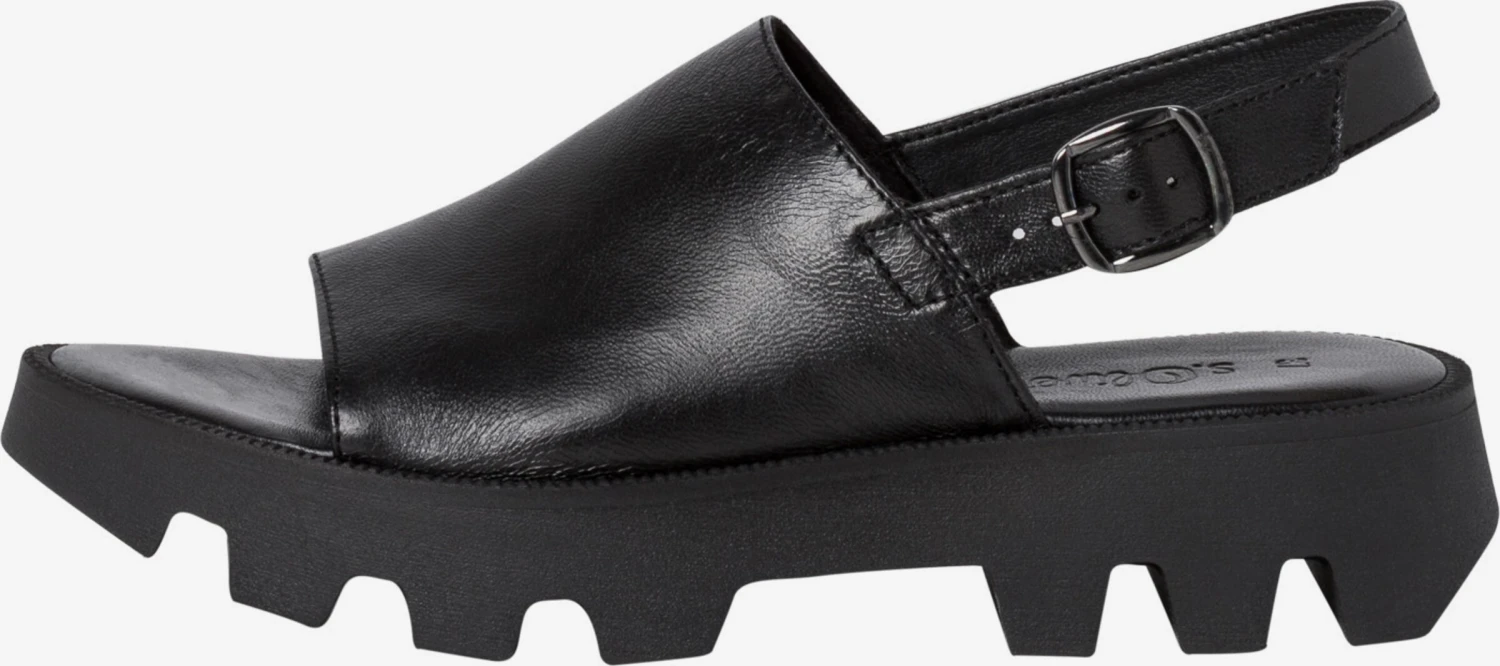 S.Oliver Plateau Sandalen Sandaal Dames Zwart 4 S.Oliver Plateau Sandalen Sandaal Dames Zwart - Afbeelding 4