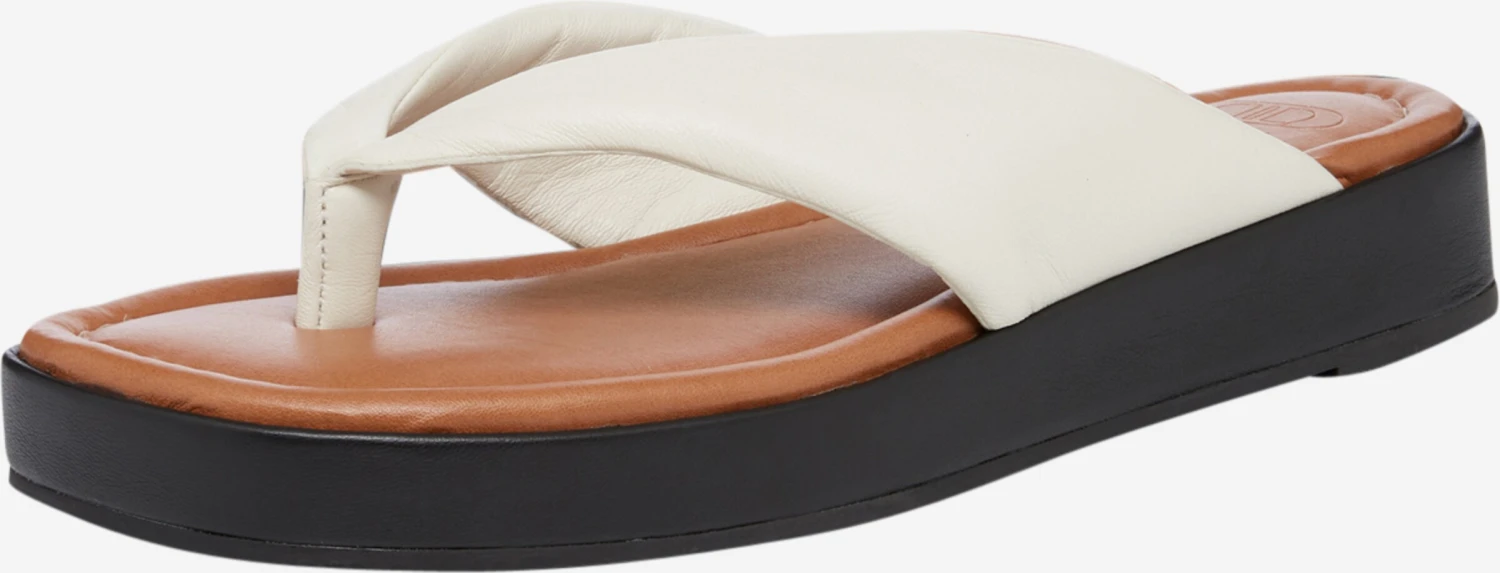 Dune London Slippers Teenslipper LONGISLAND Dames Ecru 1 Dune London Slippers Teenslipper LONGISLAND Dames Ecru