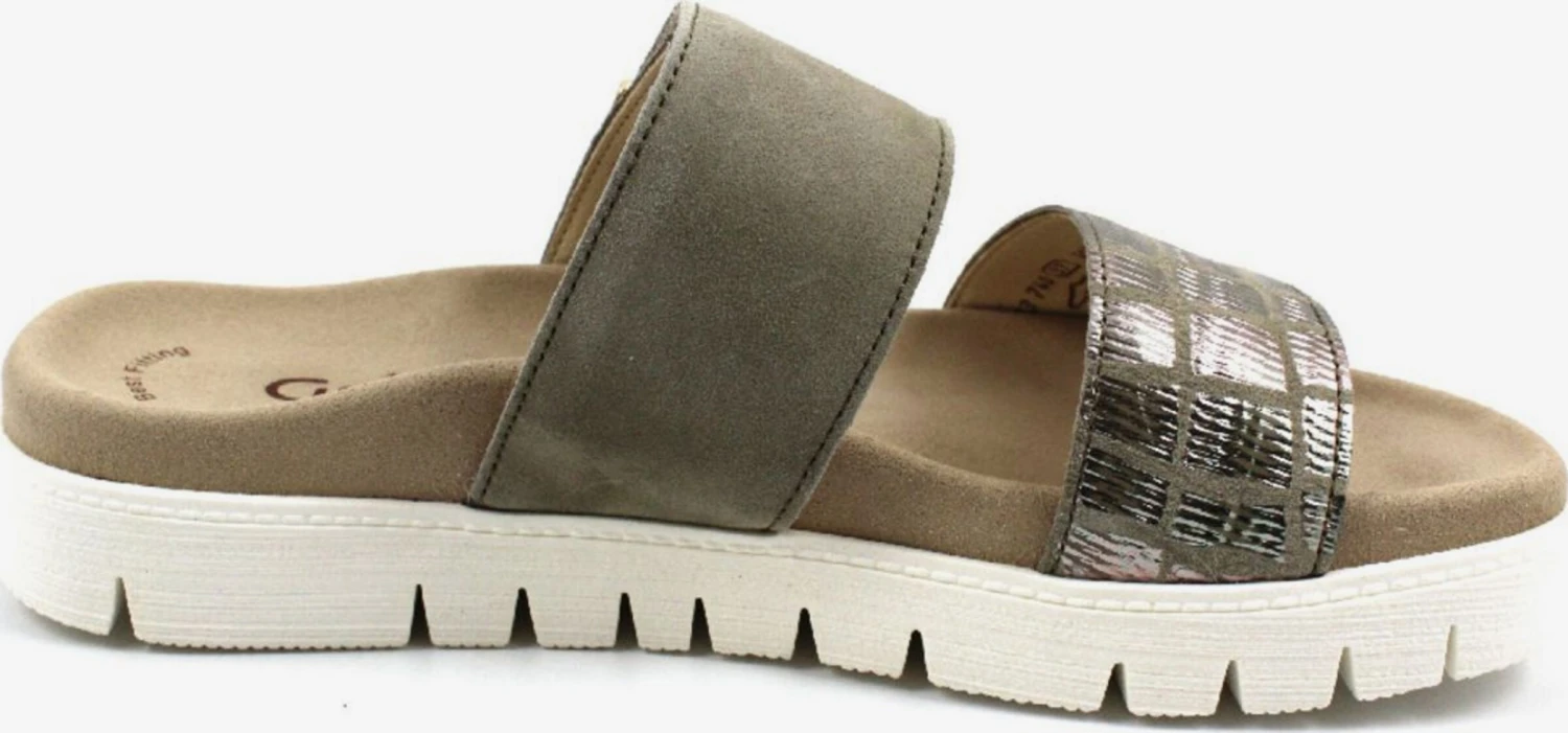 Gabor Plateau Sandalen Muiltjes Dames Kaki 4 Gabor Plateau Sandalen Muiltjes Dames Kaki - Afbeelding 4