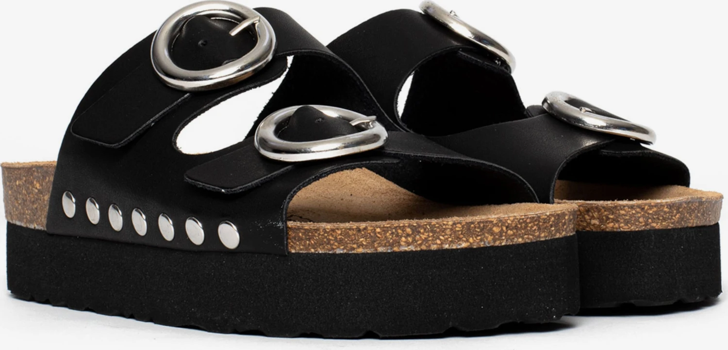 Plateau Sandalen Muiltjes Barcelone Dames Zwart 2 Plateau Sandalen Muiltjes Barcelone Dames Zwart - Afbeelding 2