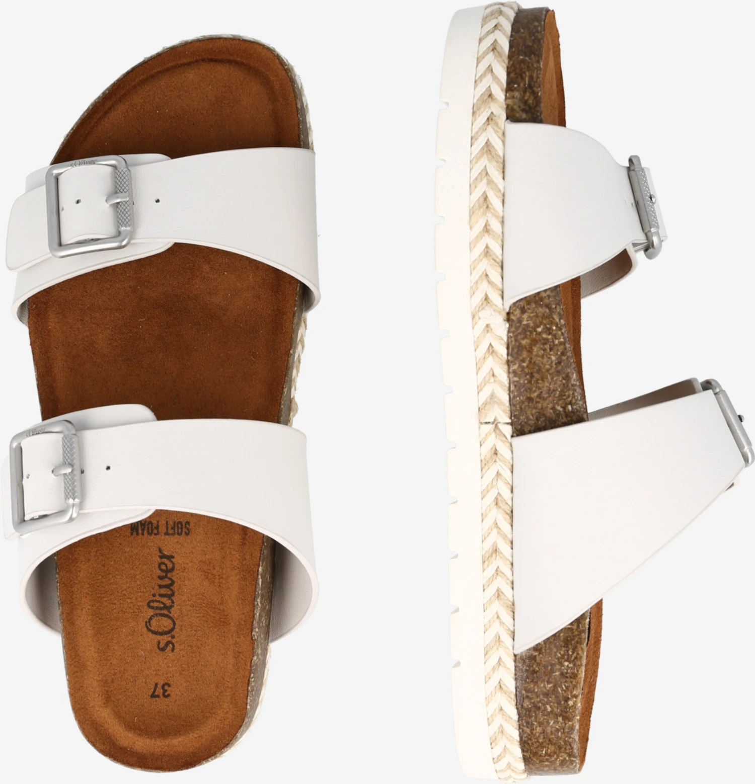 S.Oliver Plateau Sandalen Muiltjes Dames Offwhite 2 S.Oliver Plateau Sandalen Muiltjes Dames Offwhite - Afbeelding 2