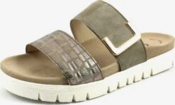 Gabor Plateau Sandalen Muiltjes Dames Kaki