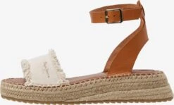 Pepe Jeans Plateau Sandalen Sandaal KATE Dames Bruin / Offwhite