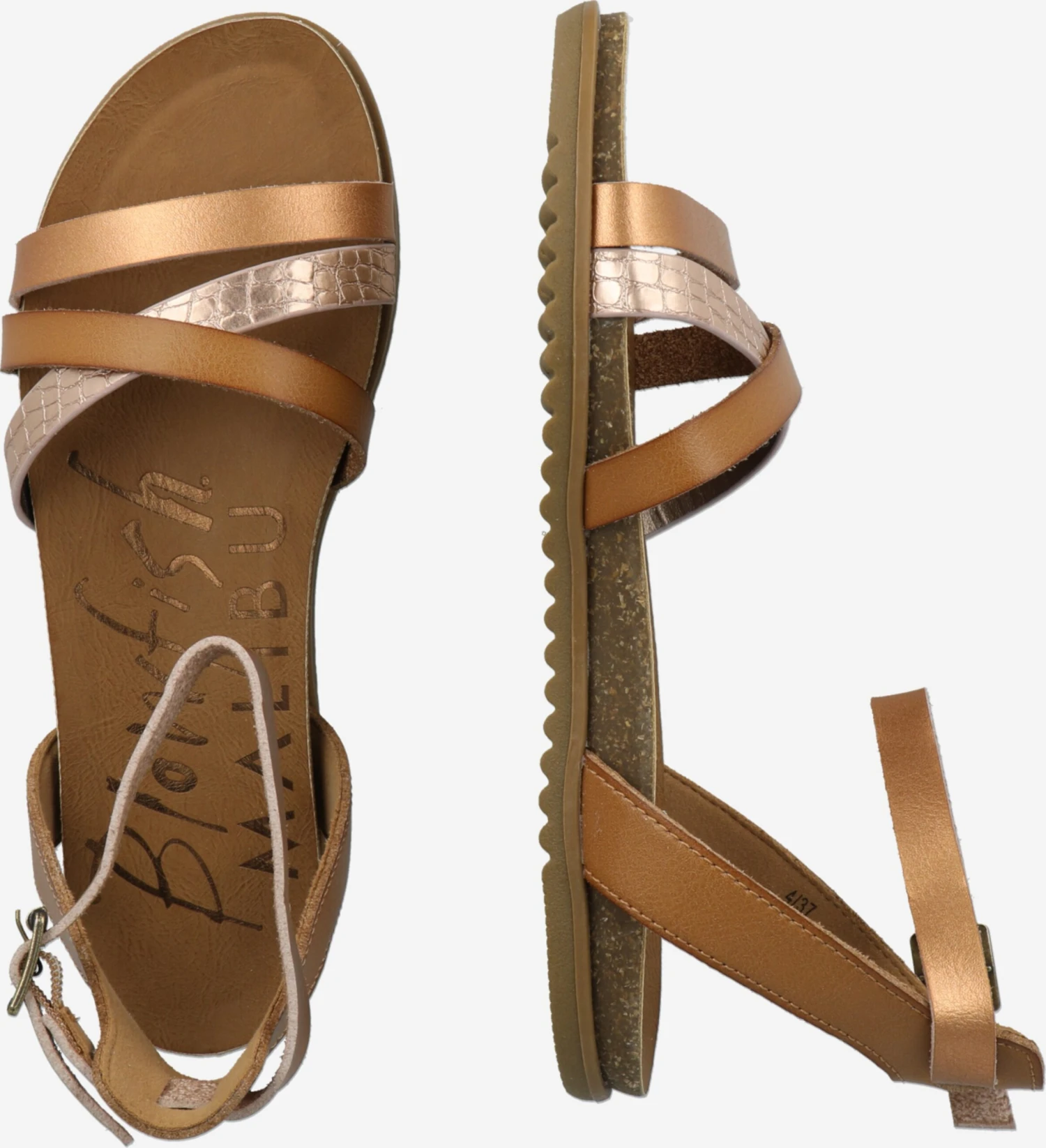 Blowfish Malibu Sandalen Met Bandjes Sandalen Met Riem MAYLIE Dames Karamel / Goud 2 Blowfish Malibu Sandalen Met Bandjes Sandalen Met Riem MAYLIE Dames Karamel / Goud - Afbeelding 2
