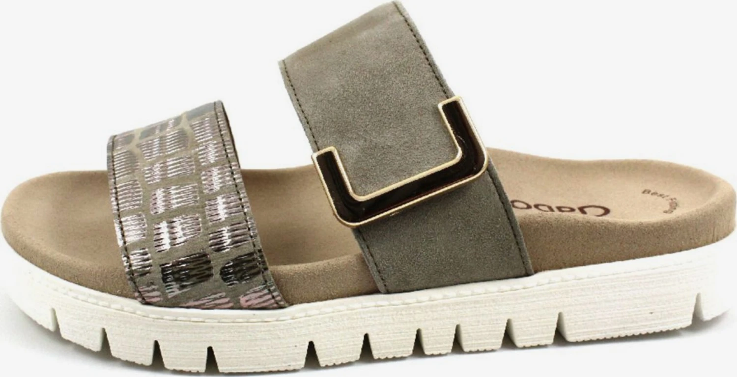 Gabor Plateau Sandalen Muiltjes Dames Kaki 2 Gabor Plateau Sandalen Muiltjes Dames Kaki - Afbeelding 2