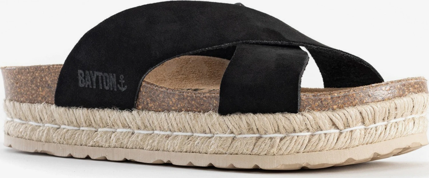 Plateau Sandalen Muiltjes Penelope Dames Zwart 2 Plateau Sandalen Muiltjes Penelope Dames Zwart - Afbeelding 2